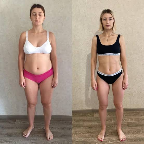 Registro de antes e depois compartilhado por praticante do Método P30